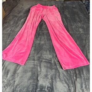 Playboy Velour Flare Leg Pants Pink Rhinestone Bunny Logo Y2K‎ Small